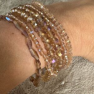 Gold Beaded Stretch Bracelet Set – OS